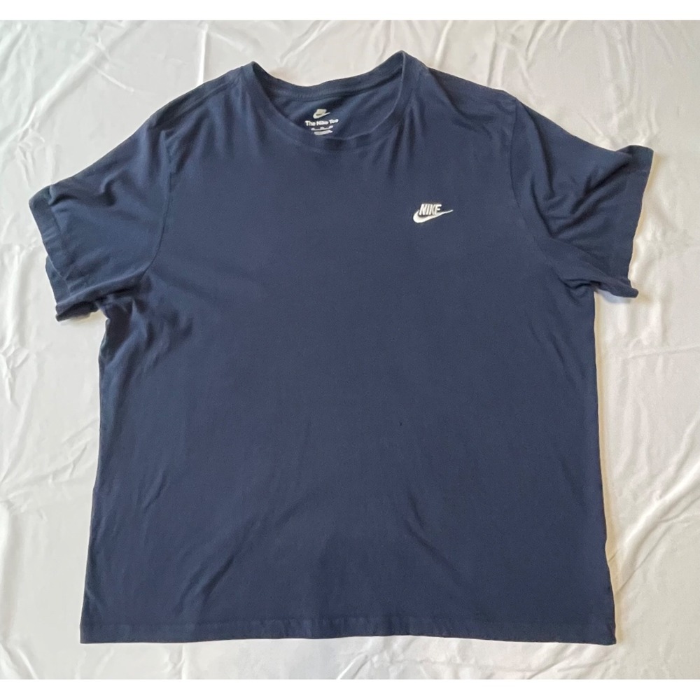 Nike Dri Fit Mens Size XXL Navy Blue Short Sleeve Crew Neck Athletic Tee